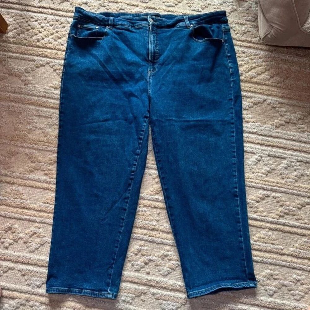 Universal Standard Gita High Rise Straight Jeans 26 XL Aged Indigo